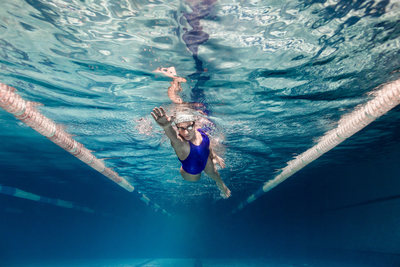 swimming in a pool