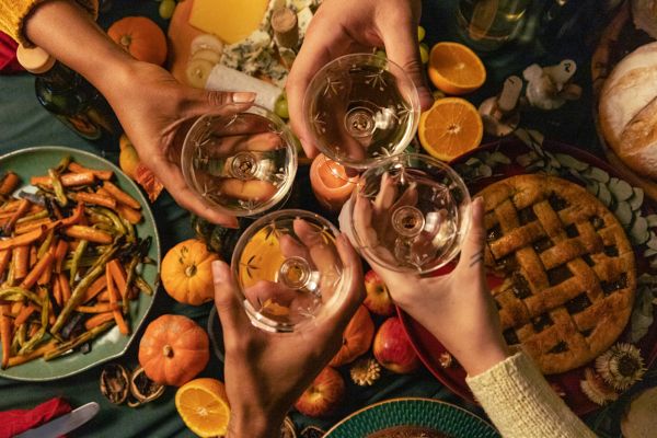 a group enjoying a lovely green thanksgiving